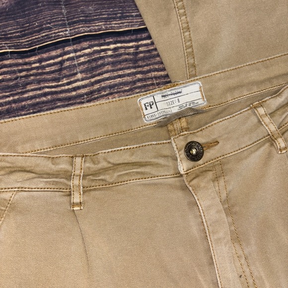 Free People Pants - Free People Womens Tan Classic Tapered Leg  Casual Chino Pants Size 8